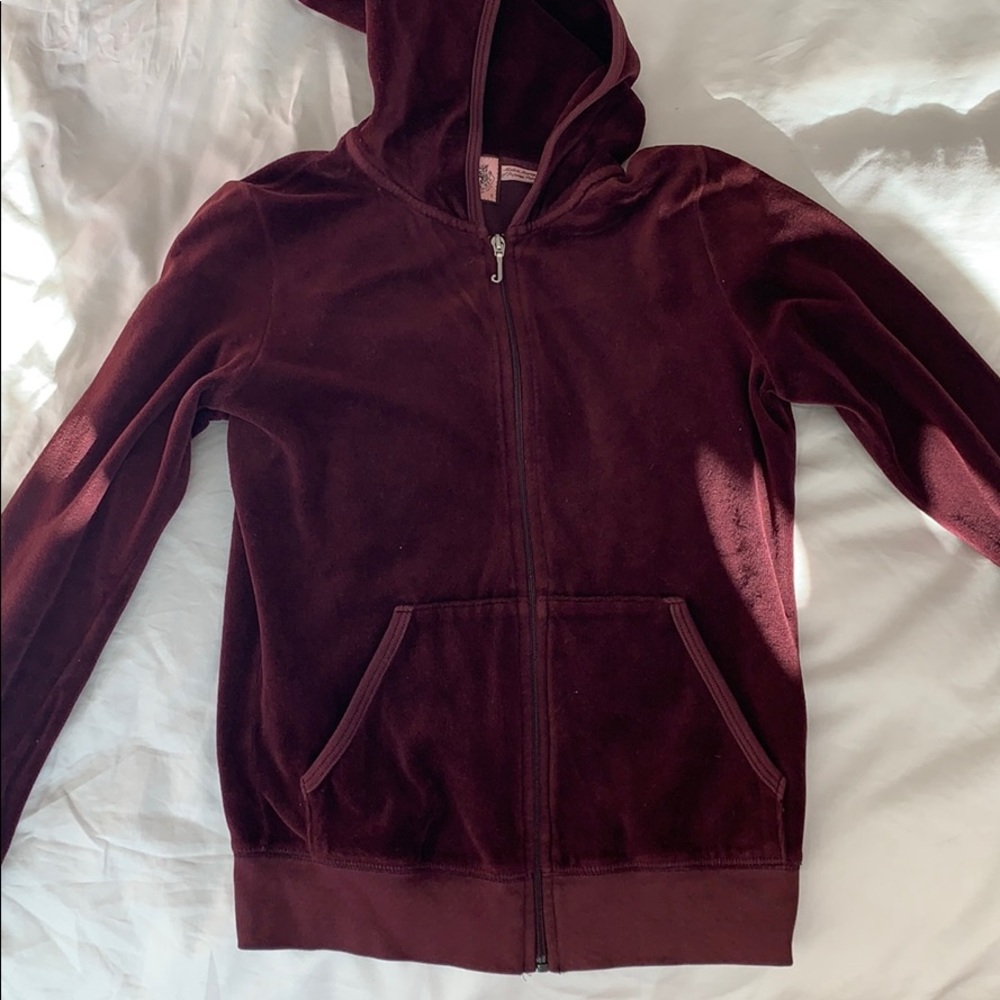 Juicy Couture Maroon Velvet Sweatshirt